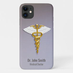Medical Elegant Gold Caduceus White Wings Case-Mate iPhone Hülle