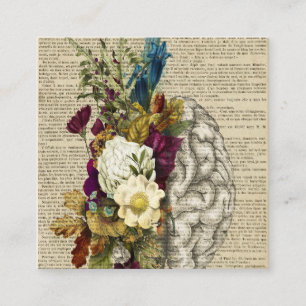 medical floral brain anatomy poster rabattkarte