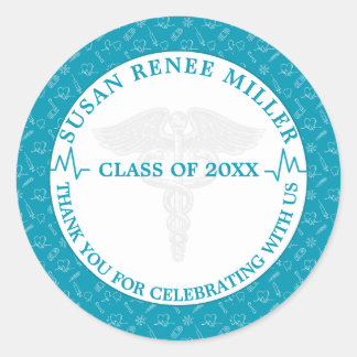 Medical Graduation Party Runder Aufkleber