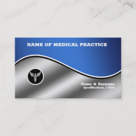 Medical Hospital blau silber chic caduceus stilvol Visitenkarte