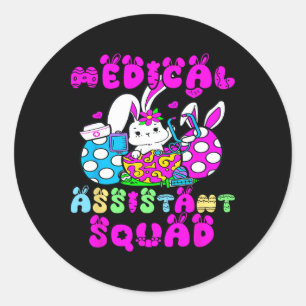 Medical Istant Squad Bunny Osternacht Leben Runder Aufkleber