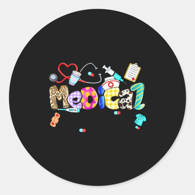 Medical Istant Stethoscope Leopard Medical Istant  Runder Aufkleber (Vorderseite)