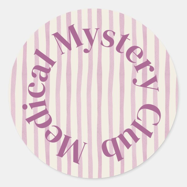 'Medical Mystery Club' Cute Health Humor Sticker (Vorderseite)