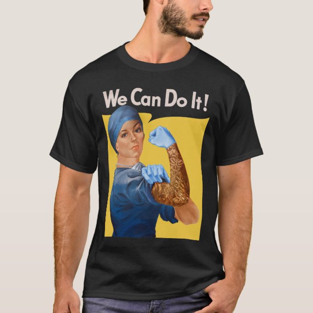 Medical Rosie Nurse Doctor Medicine Feminist T-Shirt (Vorderseite)