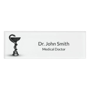 Medical Schlange Bowl Black Hygieia White Caduceus Namenschild