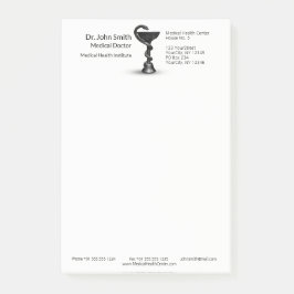 Medical Schlange Bowl Hygieia White Caduceus Black Post-it Klebezettel