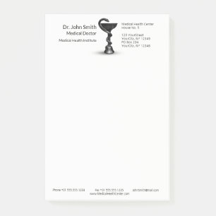 Medical Schlange Bowl Hygieia White Caduceus Black Post-it Klebezettel