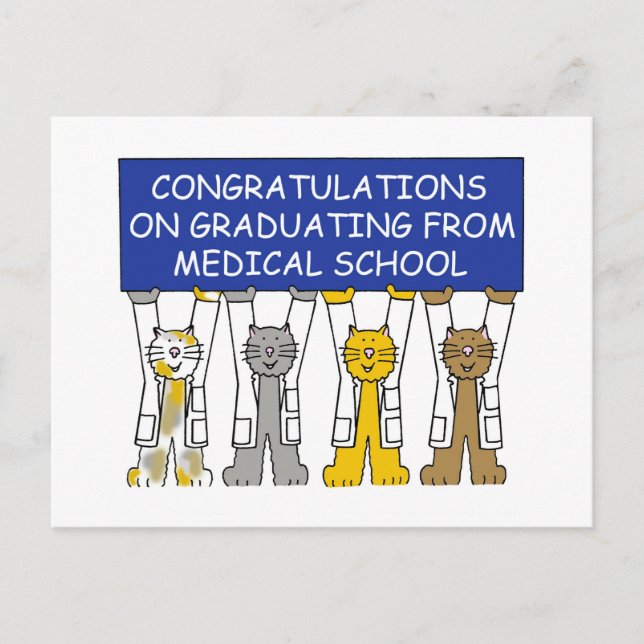 Medical School Graduate Gratulation Postkarte (Vorderseite)