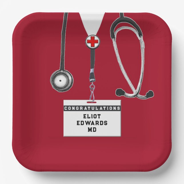 Medical School Graduation Party Pappteller (Vorderseite)