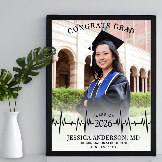 Medical School Graduation Photo Welcome Sign Poster (Medical School Graduation Photo Welcome Sign)