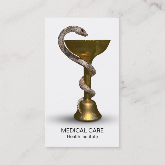 Medical Snake Bowl Hygieia Bronze White Caduceus Visitenkarte (Vorderseite)