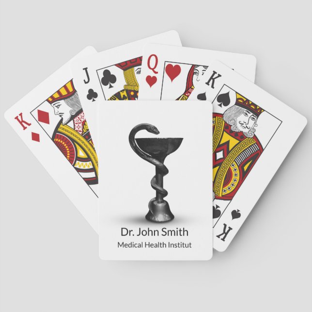 Medical Snake Bowl Hygieia White Black Caduceus Spielkarten (Rückseite)