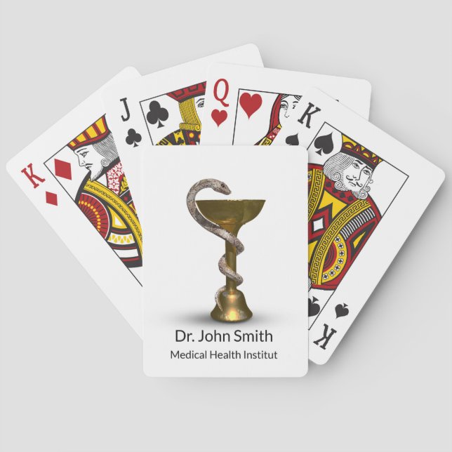 Medical Snake Bowl Hygieia White Bronze Caduceus Spielkarten (Rückseite)