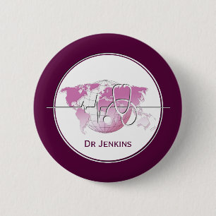 Medical Stethoscope Heartbeat Weltkarte Button