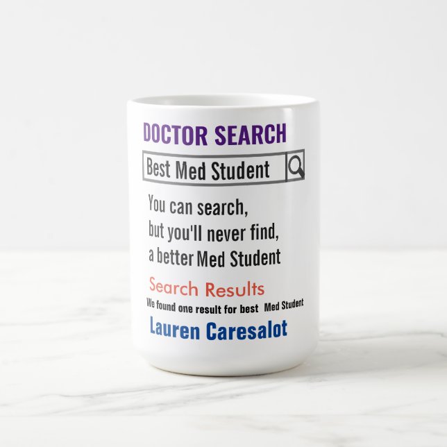 Medical Student Funny Search Gift Mug Kaffeetasse (Mittel)