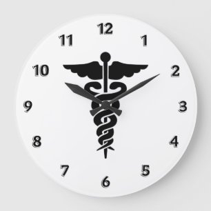 Medical Symbol Nurses and Doctors Große Wanduhr