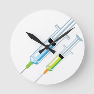 Medical syringe runde wanduhr