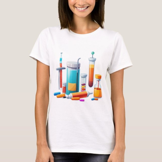 Medical Tools Cartoon T-Shirt (Vorderseite)