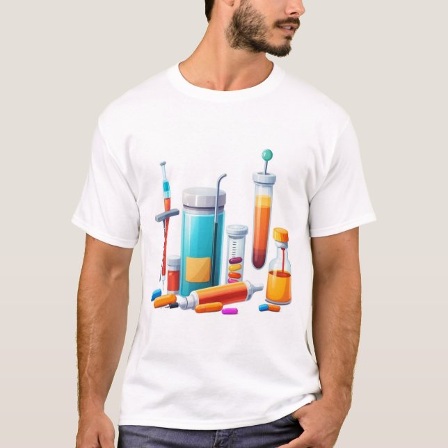 Medical Tools Cartoon T-Shirt (Vorderseite)
