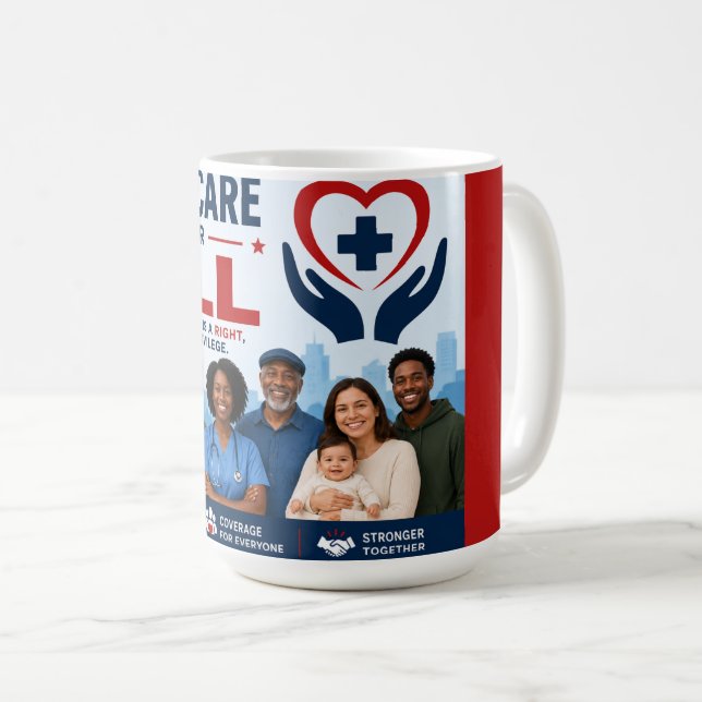Medicare für Alle Kaffeetasse (VorderseiteRechts)