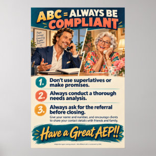Medicare-Verkaufsflächenplakat ABC Immer konform Poster