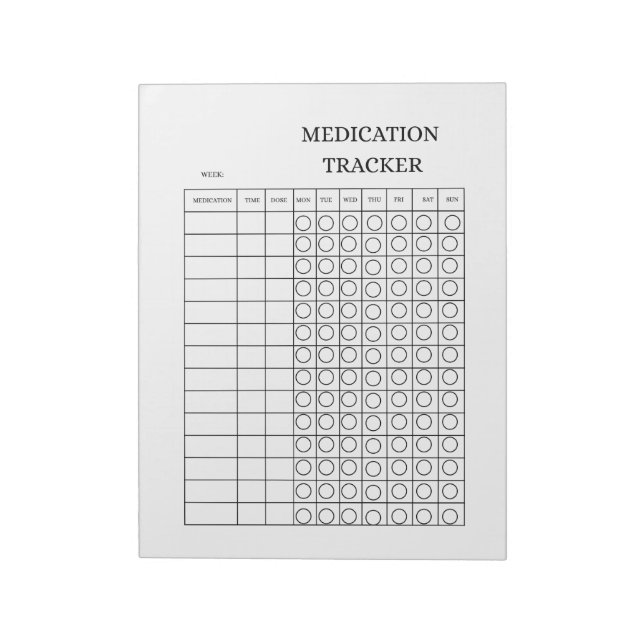 Medication Tracker Log Book Notizblock (Rotiert)