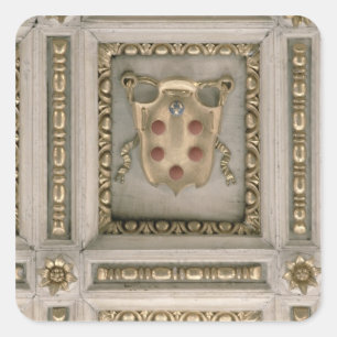 Medici Wappen, aus dem Teil der Kirche Quadratischer Aufkleber