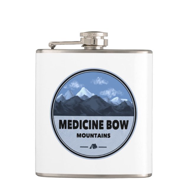 Medicine Bow Mountains Colorado Wyoming Camping Flachmann (Vorderseite)