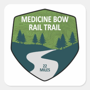 Medicine Bow Rail Trail Quadratischer Aufkleber