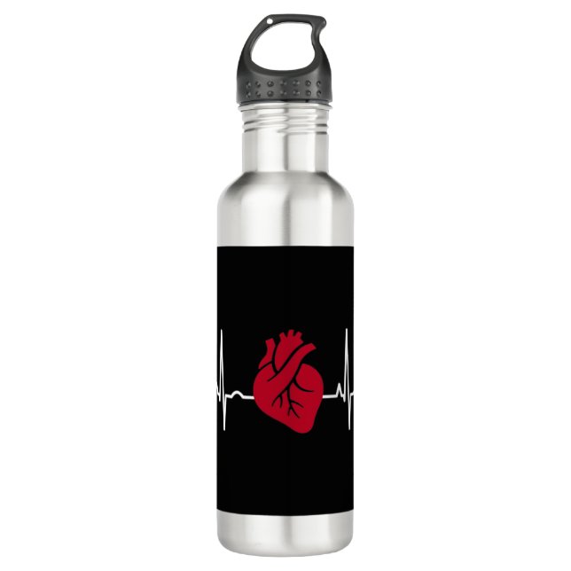 Medicine Doctor Paramedic Nurse Gift Liebe Cardiog Edelstahlflasche (Vorderseite)