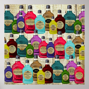 Medicine Man Magic Potion Apothekary Tonic Flasche Poster