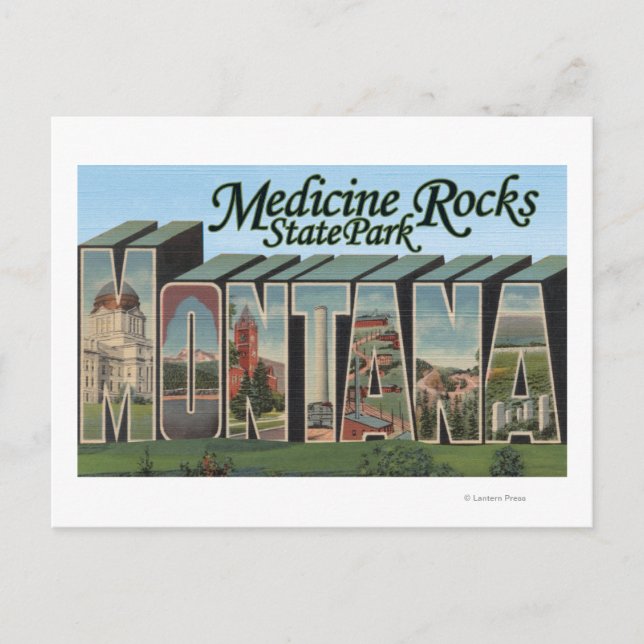 Medicine Rocks Staat Park, Montana Postkarte (Vorderseite)