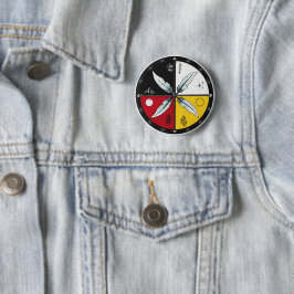 Medicine Wheel Mandala Round Indigenous Button