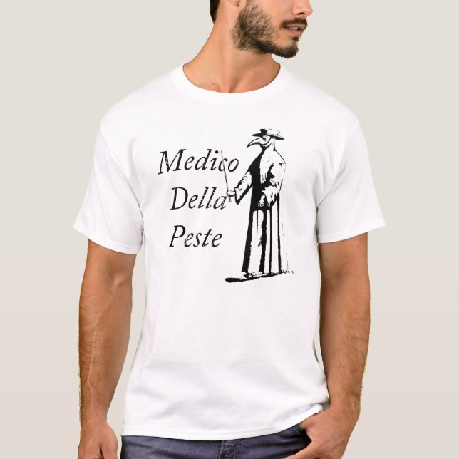Medico Della Peste (Kursivschrift) T-Shirt (Vorderseite)