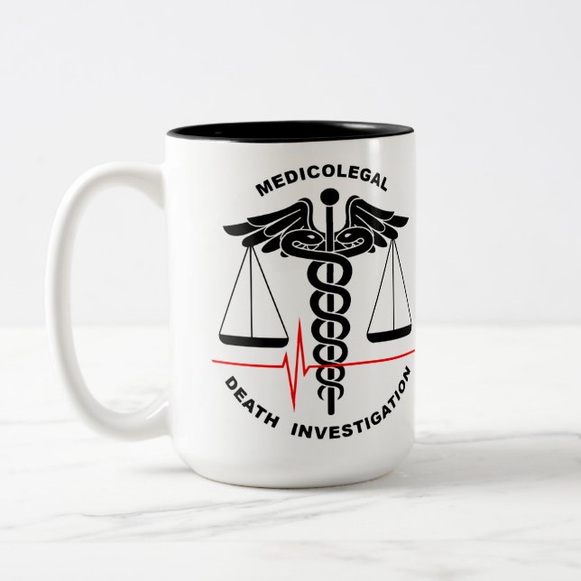 Medicolegal Death Investigation Zweifarbige Tasse (Links)