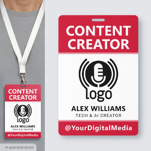 Medien-ID Pass Logo Content Creator Rot Sicherheit Ausweis