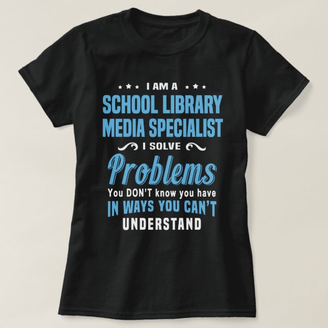 Medienspezialist der Schulbibliothek T-Shirt (Design vorne)