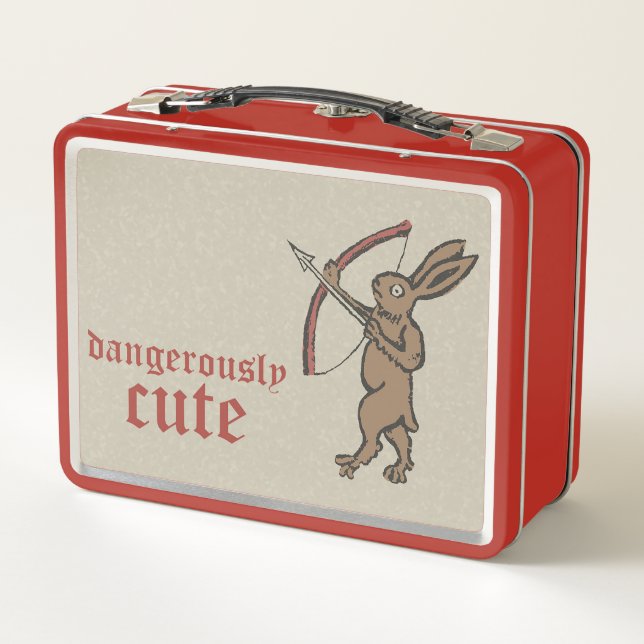 Medieval Archer Rabbit Metal Lunchbox (Rückseite)
