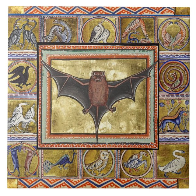 MEDIEVAL BESTIARY, FLYYBAT,WALDTIERE FLIESE (Vorderseite)