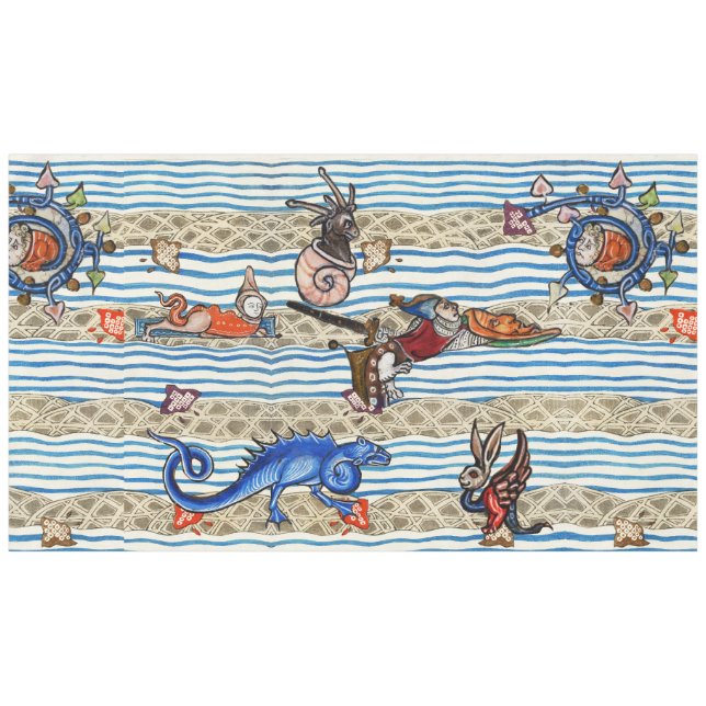MEDIEVAL BESTIARY, SEA MONSTERS FANTASY TIERE TISCHDECKE (Vorderseite (Horizontal))