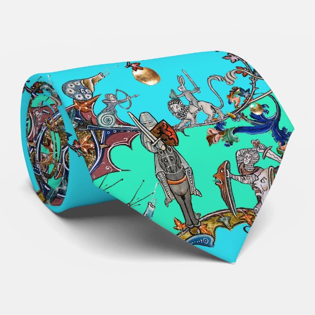 MEDIEVAL BESTIARY WAR, KNIGHTS, GIANT SNAILS Aquam Krawatte (Gerollt)