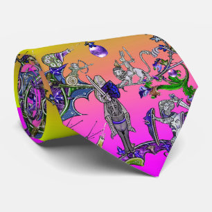 MEDIEVAL BESTIARY WAR, KNIGHTS, GIANT SNAILS Pink Krawatte