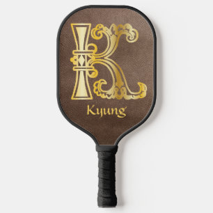 Medieval Botanical Decorative Capital K Pickleball Schläger