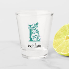 Medieval Botanical Decorative Capital L Schnapsglas