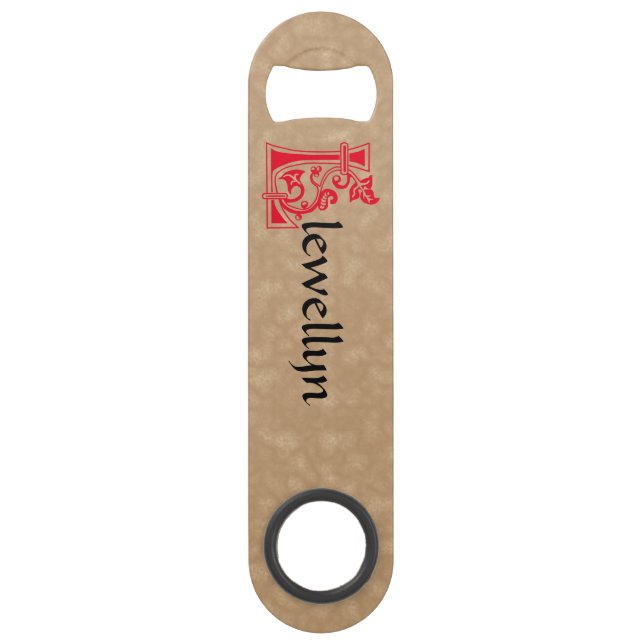 Medieval Botanical Decorative Capital L Speed Flaschenöffner (Vorderseite)
