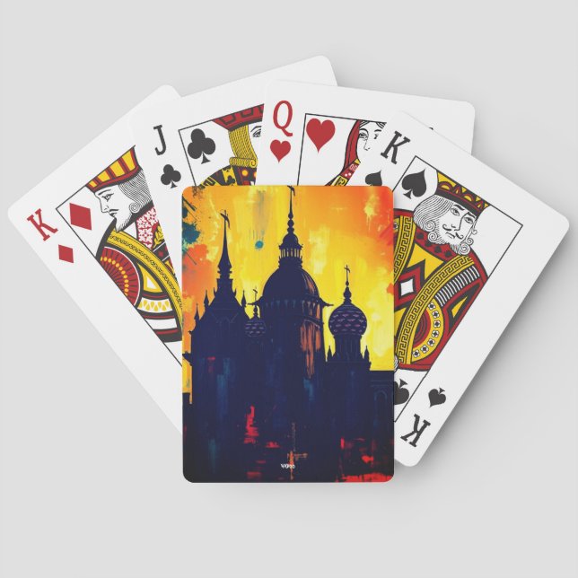 Medieval castle art deck spielkarten (Rückseite)