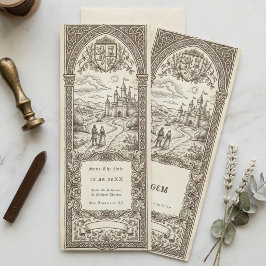Medieval Crest Wedding Bookmark Save The Date Einladung