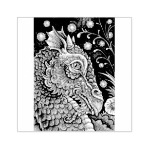 MEDIEVAL DRAGON FANTASY, GOTHIC, PORTRAIT, SCALES GUMMISTEMPEL