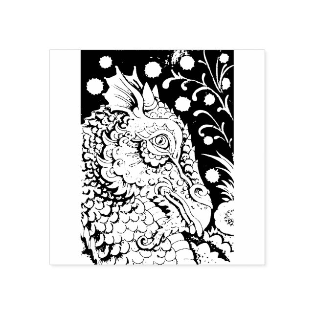 MEDIEVAL DRAGON FANTASY, GOTHIC, PORTRAIT, SCALES GUMMISTEMPEL (Prägung)