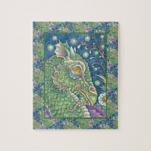 MEDIEVAL DRAGON HEAD PORTRAIT, WHIMSICAL FANTASY PUZZLE